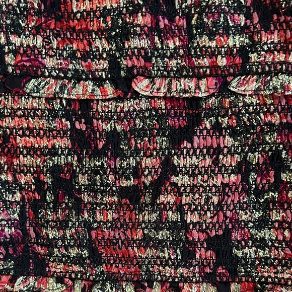 Hemant & Nandita Smocked Floral Metallic Tiered Maxi Dress Anthropologie REVOLVE - Picture 8 of 9